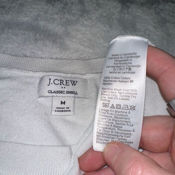 J. Crew Womens Medium Classic Shell Sleeveless Sweater Crew Tank Top White GUC - Picture 3 of 5